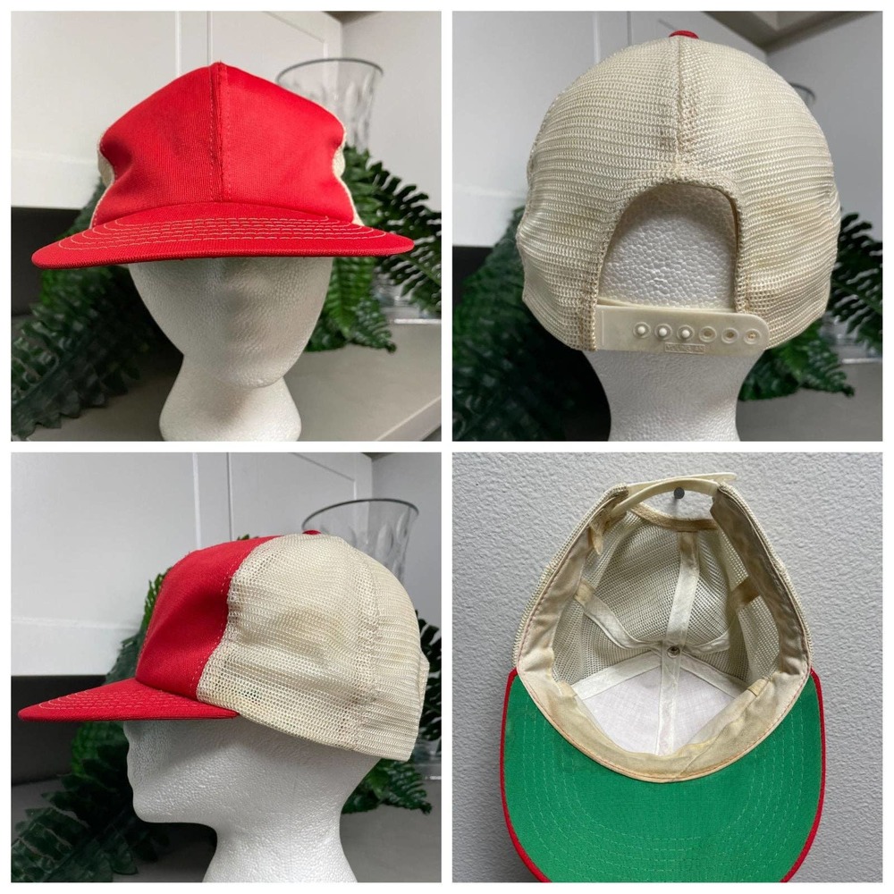 Vtg Red Trucker Hat